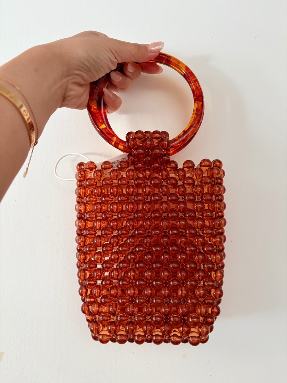 Amber Beaded Ring-Handle Tote - Women Bags